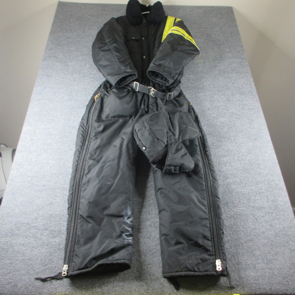 VTG Walls Coveralls Mens XL Black Blizzard Pruf Insulated Snowmobile Suit Nylon